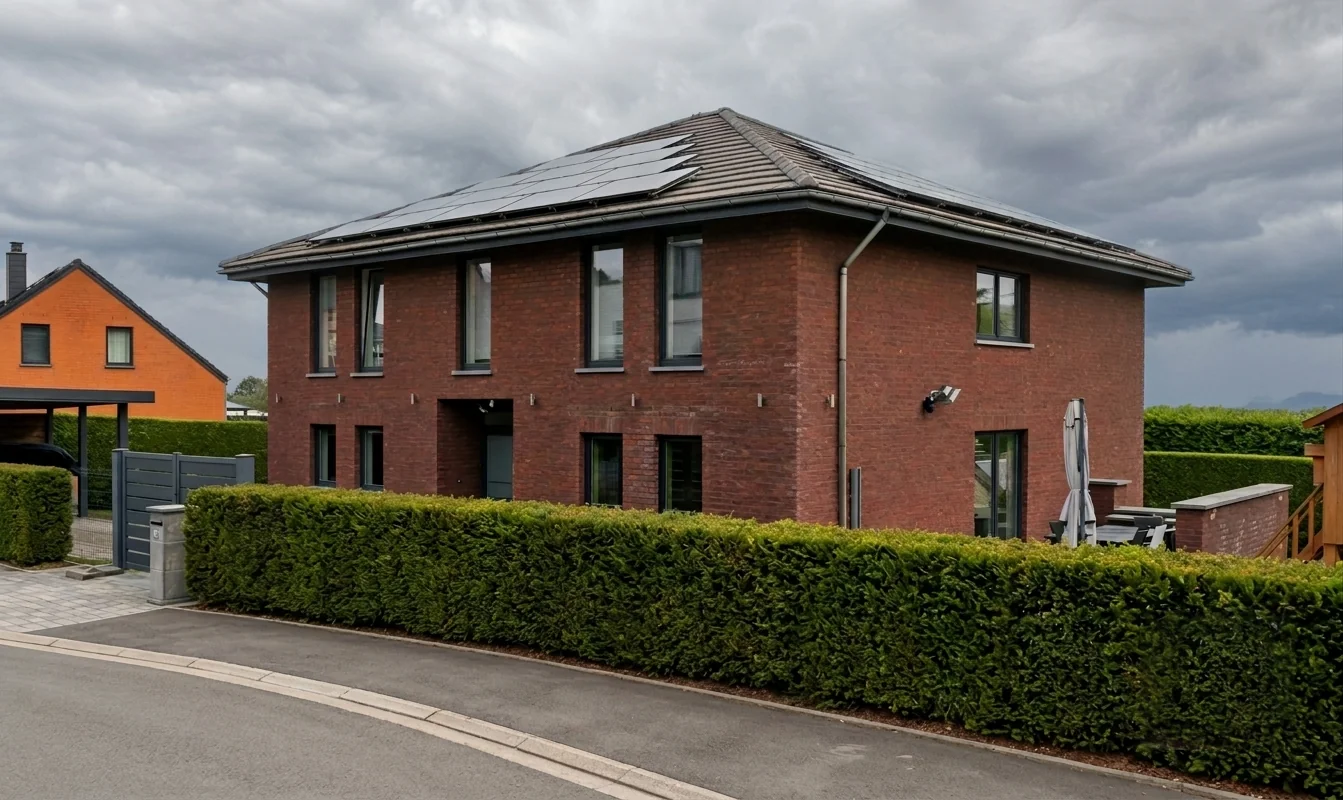 Villa quatre façades en Brabant wallon avec 28 panneaux solaires installés par ECOCONCEPT
